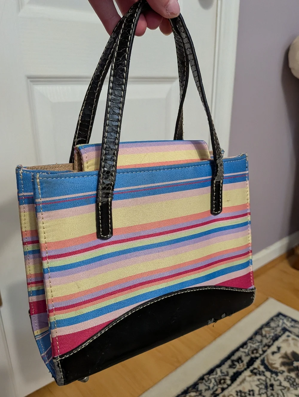 kate spade Multicolor Striped Canvas Tote